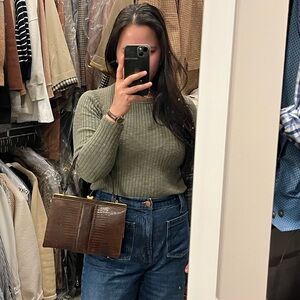 Vintage Croc Pattern Leather Purse